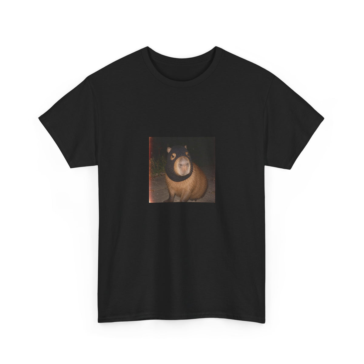 Capybara Balaclava T-Shirt — Vintage Surreal Portrait Graphic Tee
