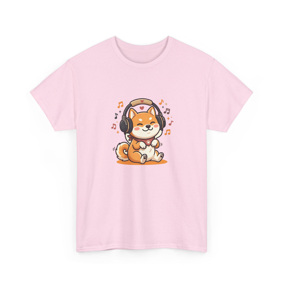 Shiba Inu Listening to Music T‑Shirt — Cute Headphone Dog Tee