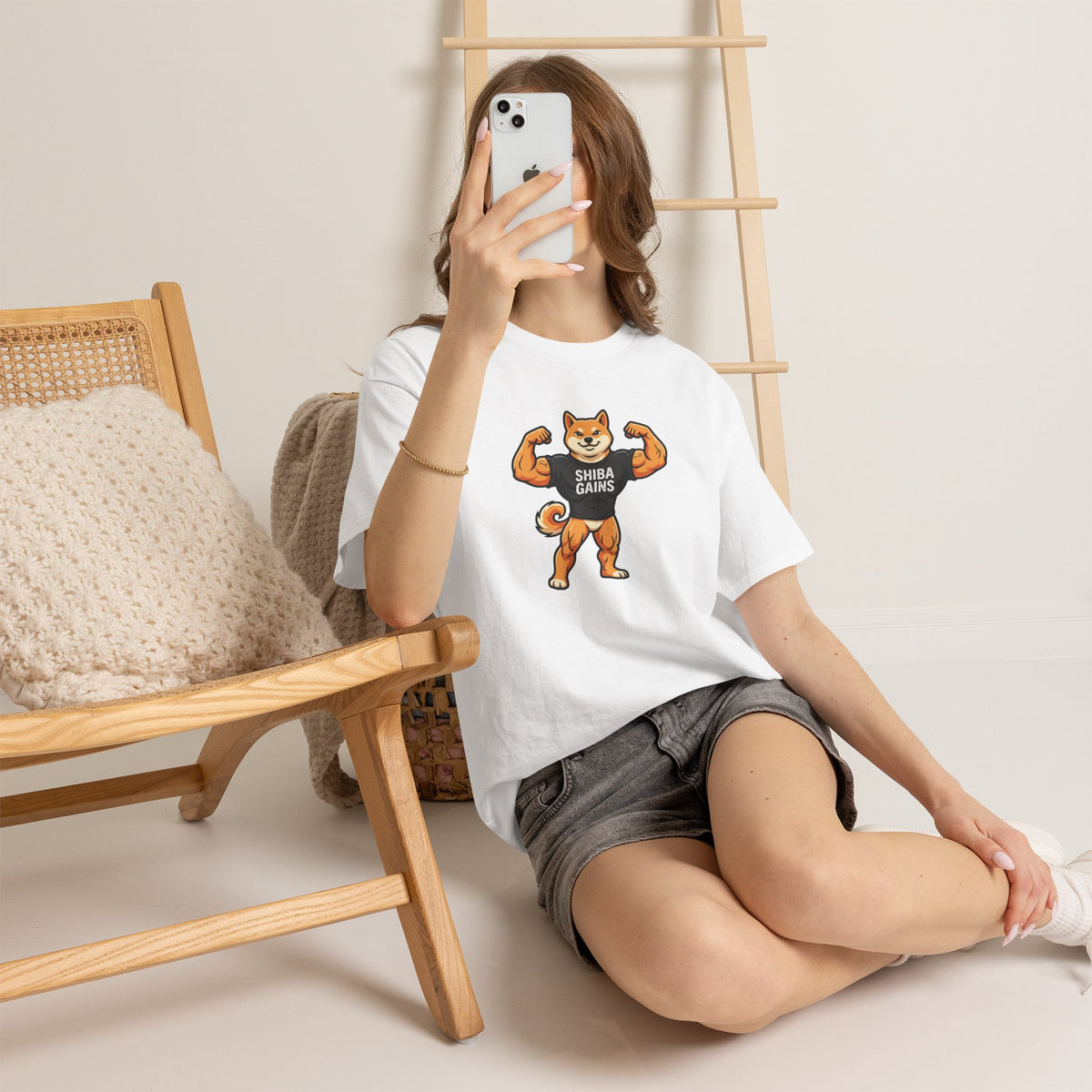 Shiba Gains Muscle Dog T-Shirt — Funny Gym Shiba Inu Tee