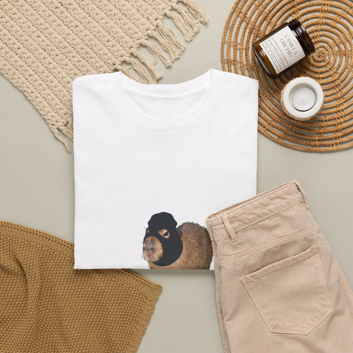 Capybara Robber T-Shirt - Funny Capybara Wearing Balaclava Unisex T-Shirt