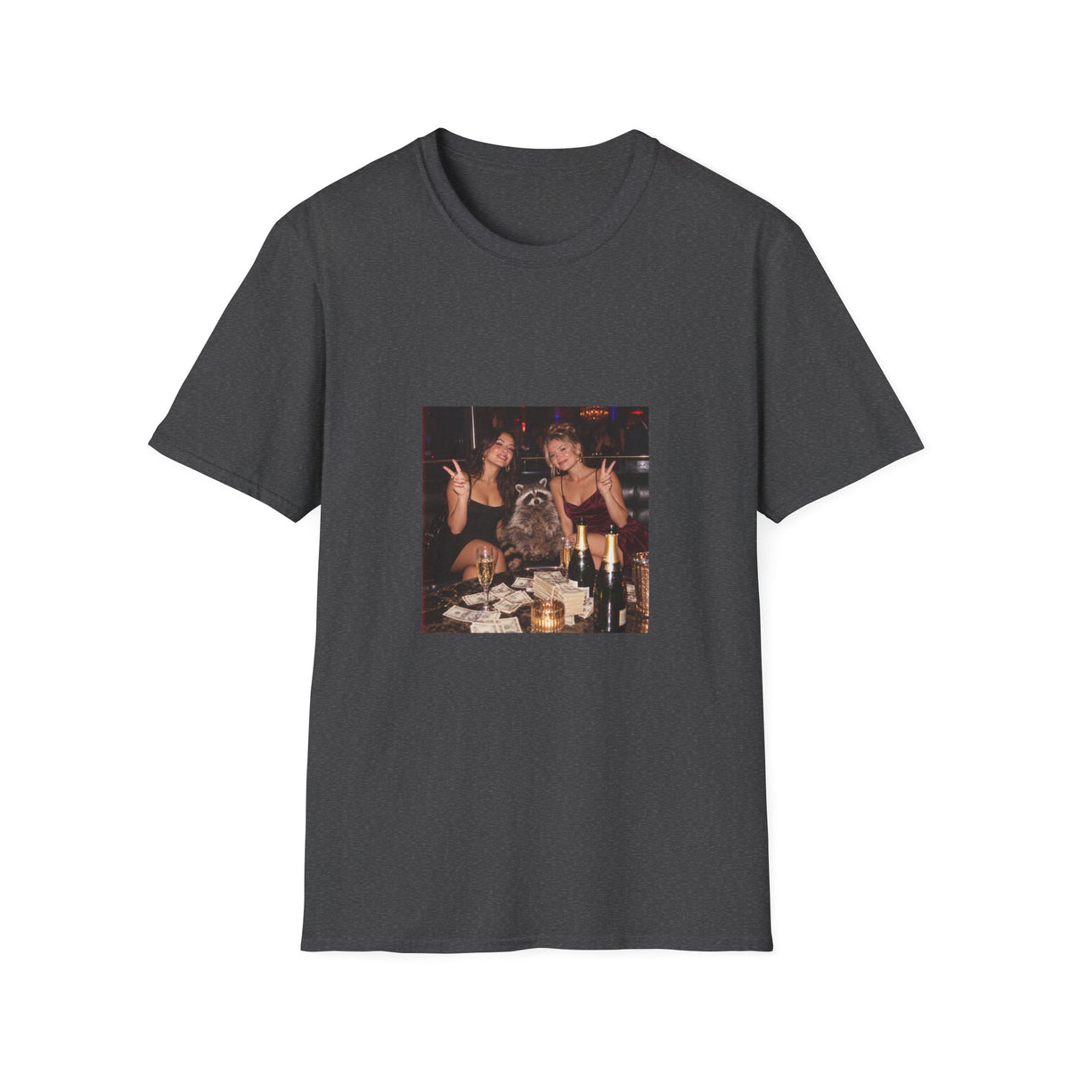 Raccoon At The Club T-Shirt - Funny Raccoon Unisex Shirt