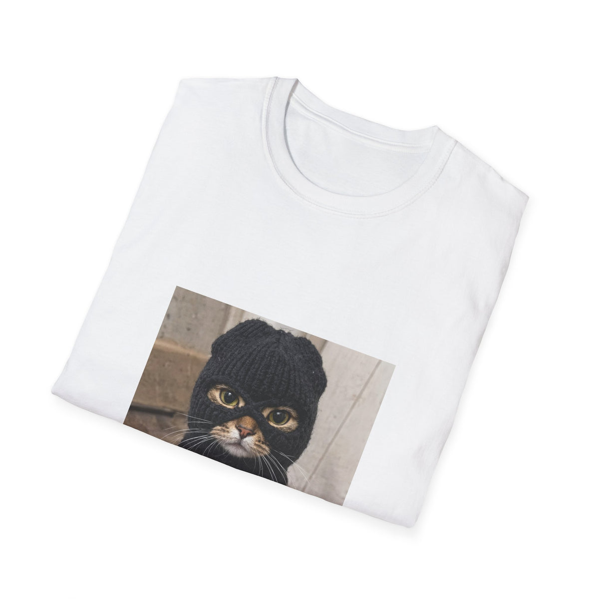 Cat in Ski Mask T-Shirt — Funny Grumpy Kitty Graphic Tee