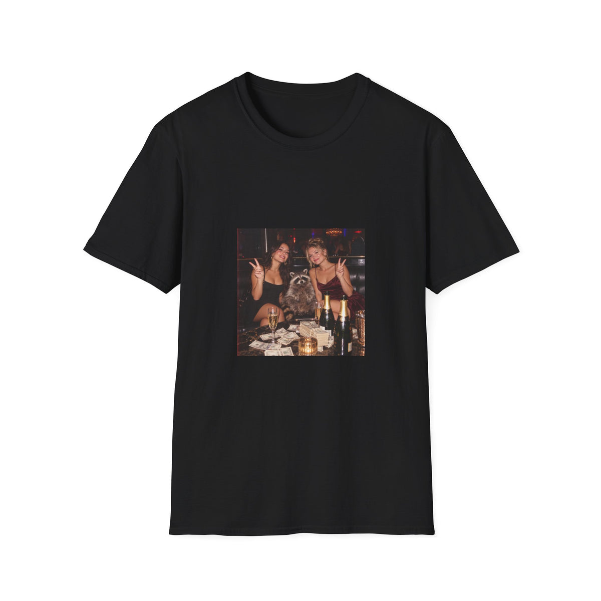 Raccoon At The Club T-Shirt - Funny Raccoon Unisex Shirt