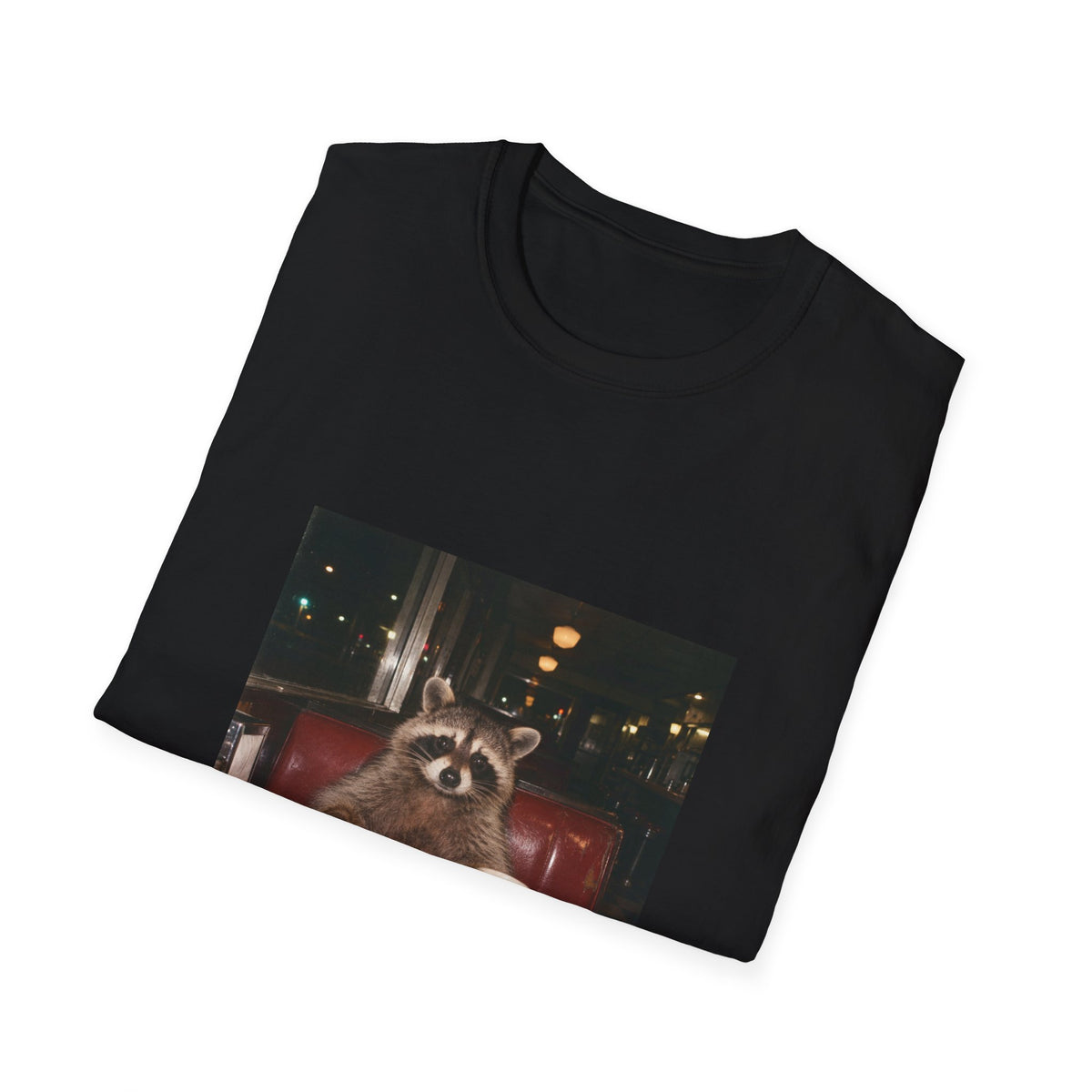 Raccoon Diner T-Shirt – Cute Raccoon Eating Fries Graphic Tee