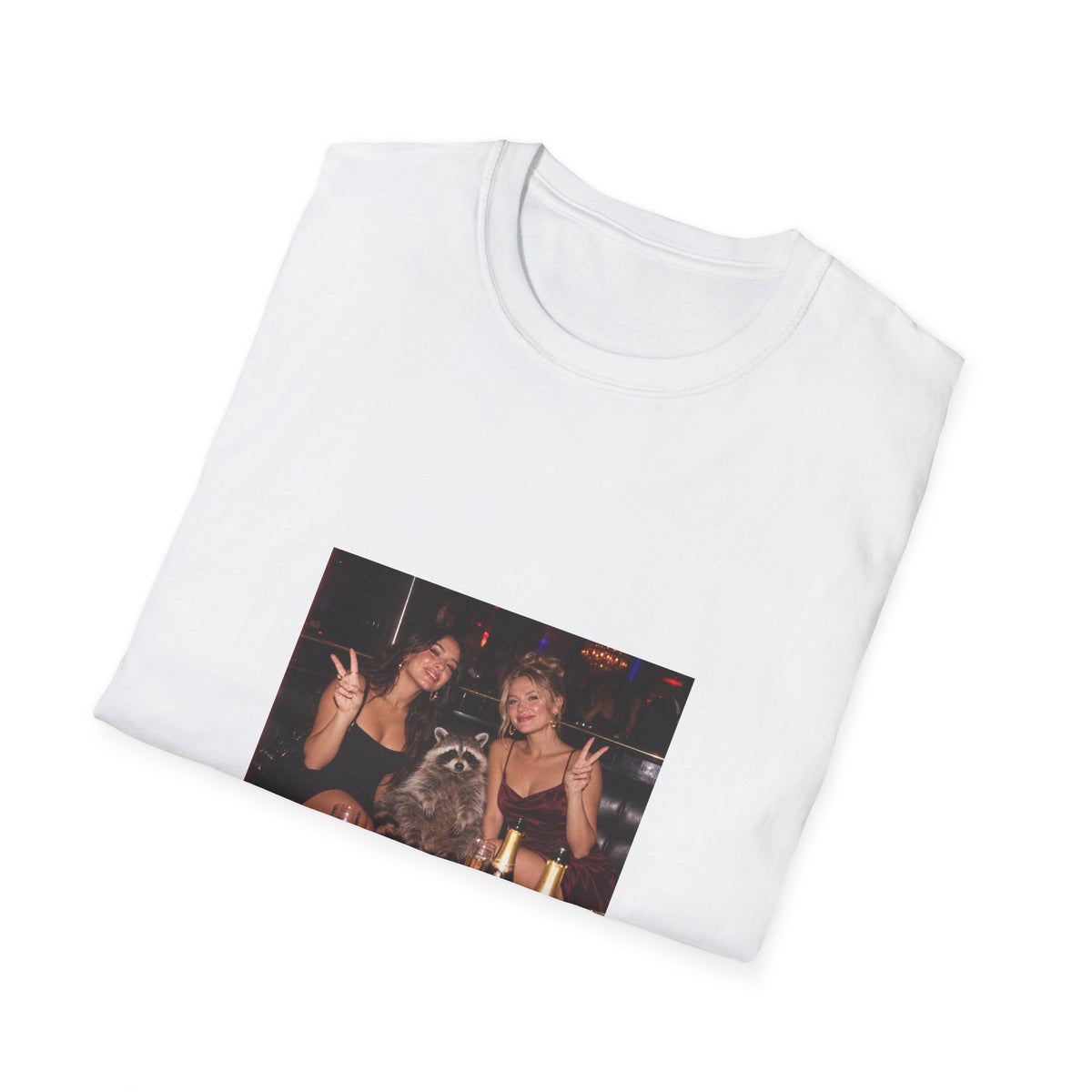 Raccoon At The Club T-Shirt - Funny Raccoon Unisex Shirt
