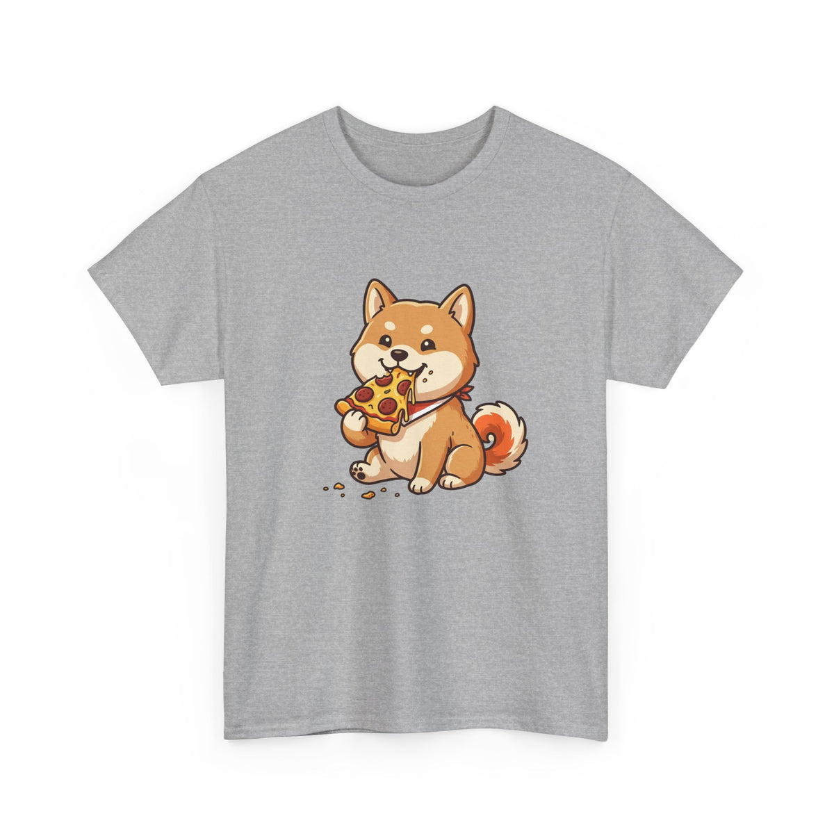Shiba Inu Eating Pizza Unisex T‑Shirt