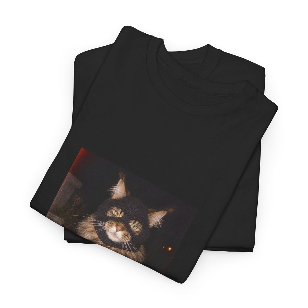 Cat Photo T‑Shirt — Cozy Fluffy Cat Portrait Tee