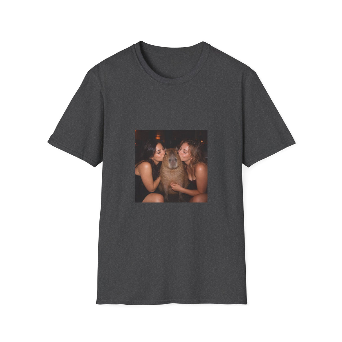 Capybara Getting Kissed T-Shirt — Vintage Party Snapshot Unisex T-Shirt