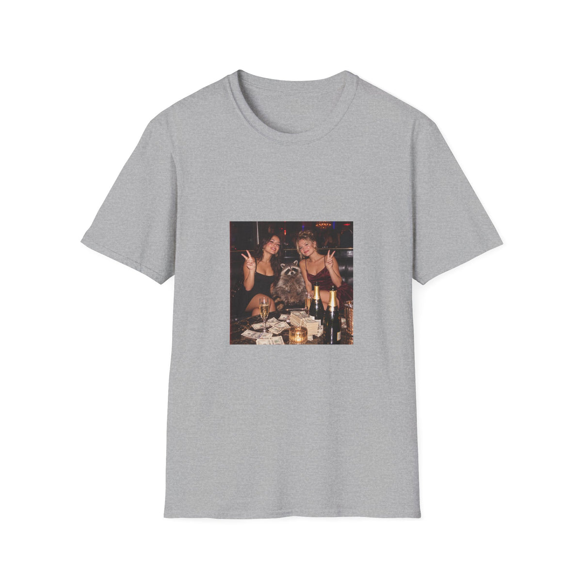 Raccoon At The Club T-Shirt - Funny Raccoon Unisex Shirt