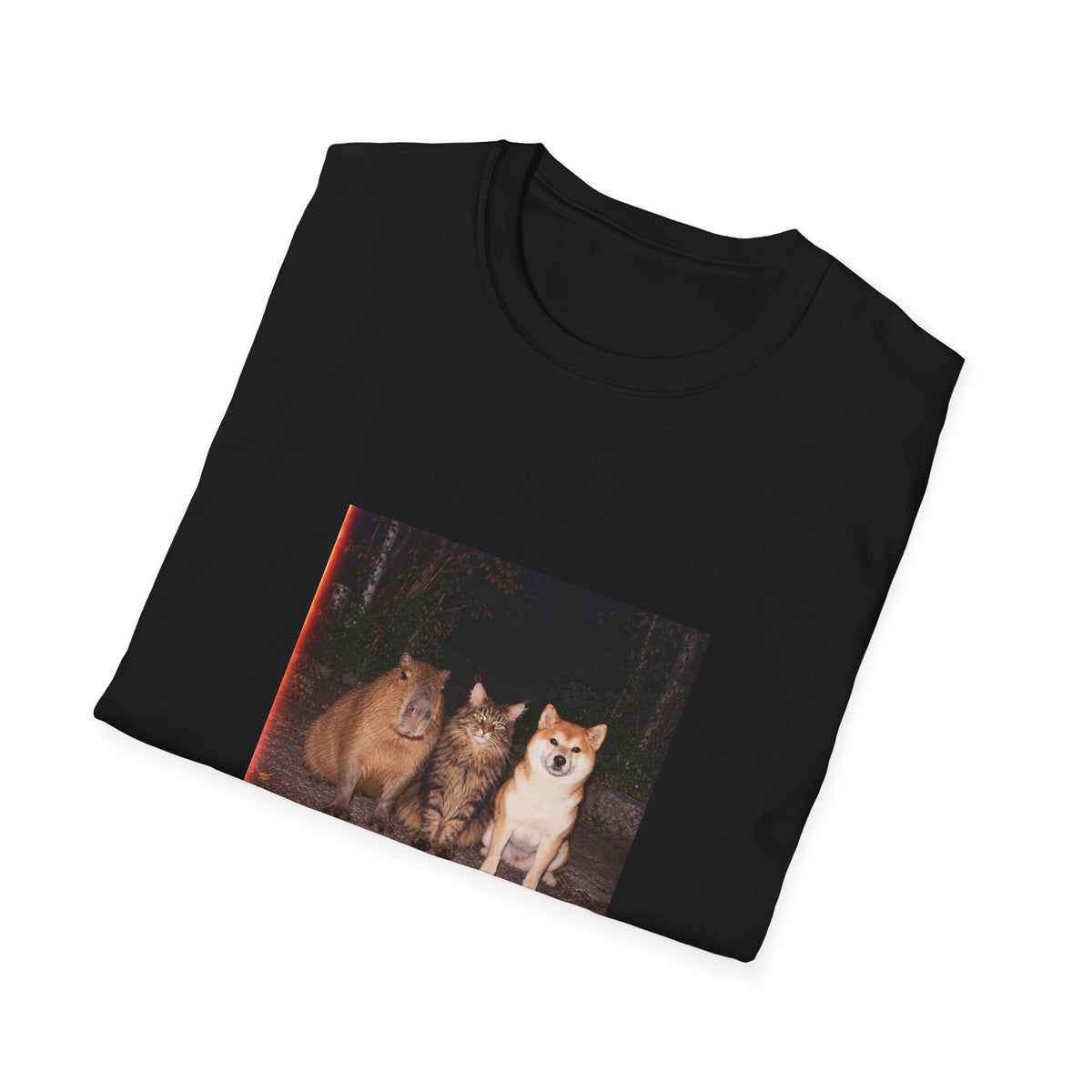 Capybara Shiba Inu Maine Coon T-Shirt — Retro Trio Graphic Tee