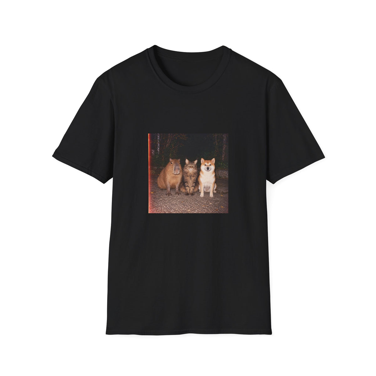 Capybara Shiba Inu Maine Coon T-Shirt — Retro Trio Graphic Tee