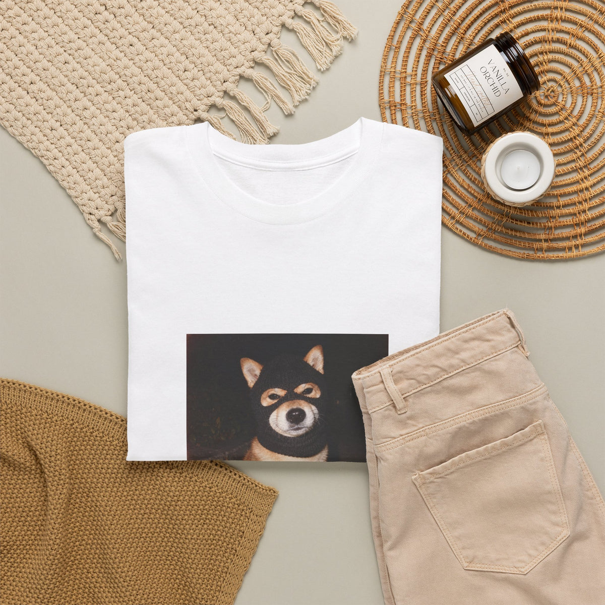 Shiba Inu Portrait T-Shirt — Cute Nighttime Dog Photo Tee