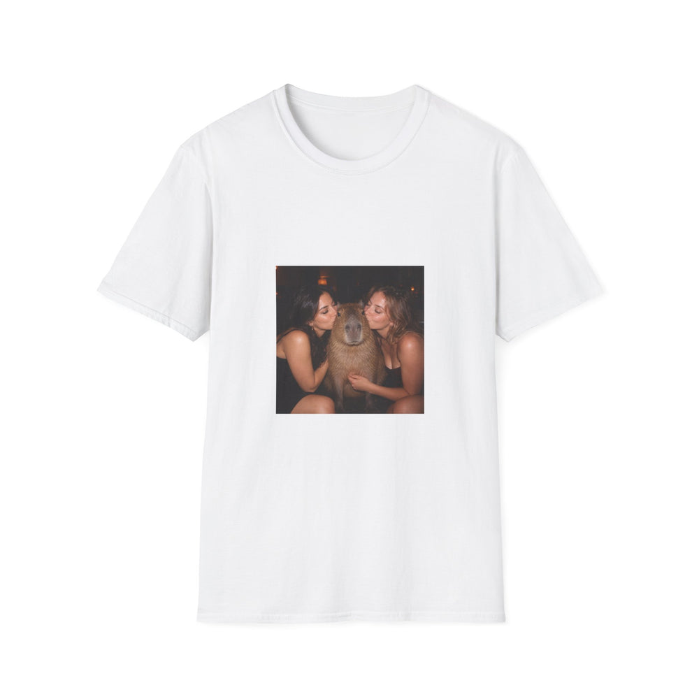 Capybara Getting Kissed T-Shirt — Vintage Party Snapshot Unisex T-Shirt