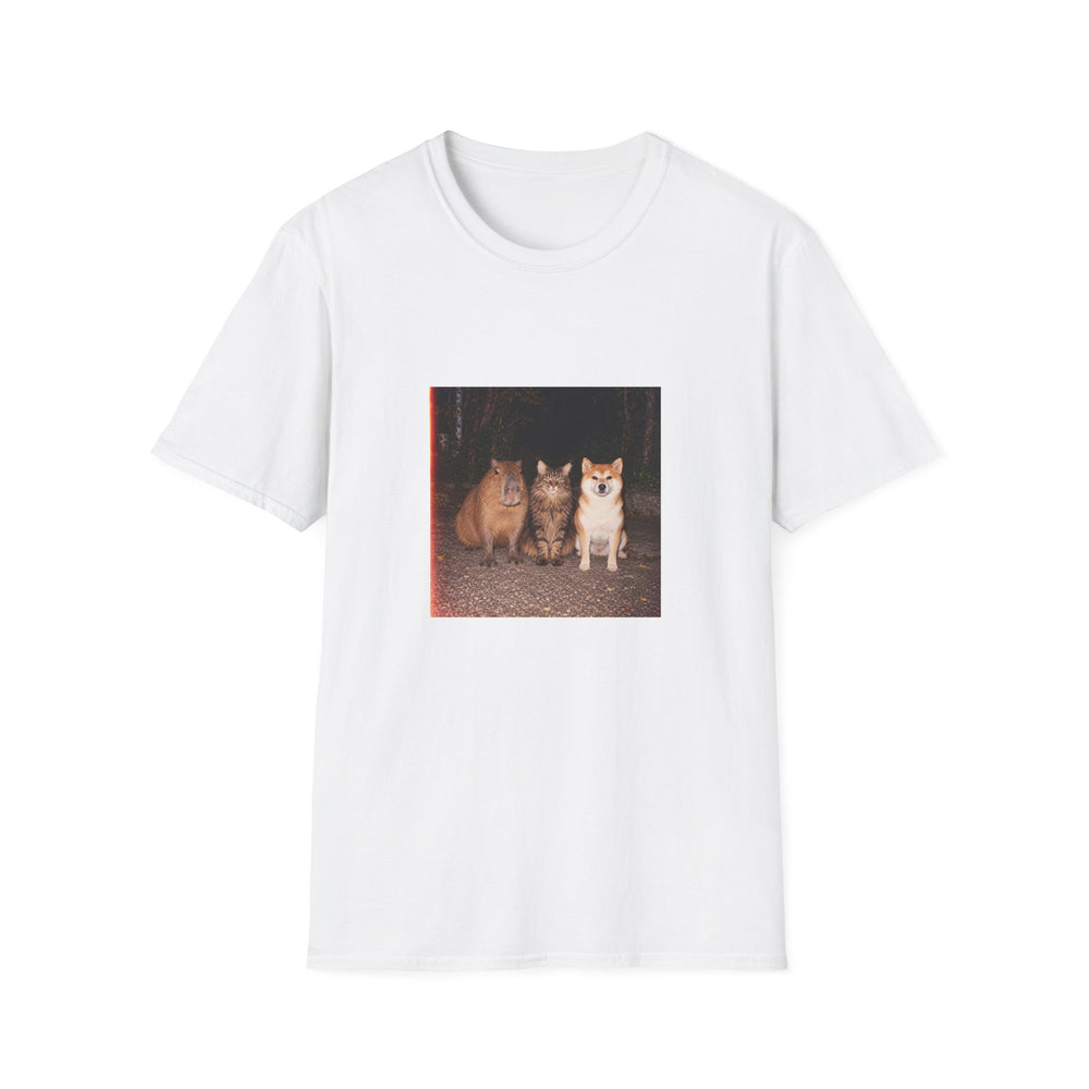 Capybara Shiba Inu Maine Coon T-Shirt — Retro Trio Graphic Tee