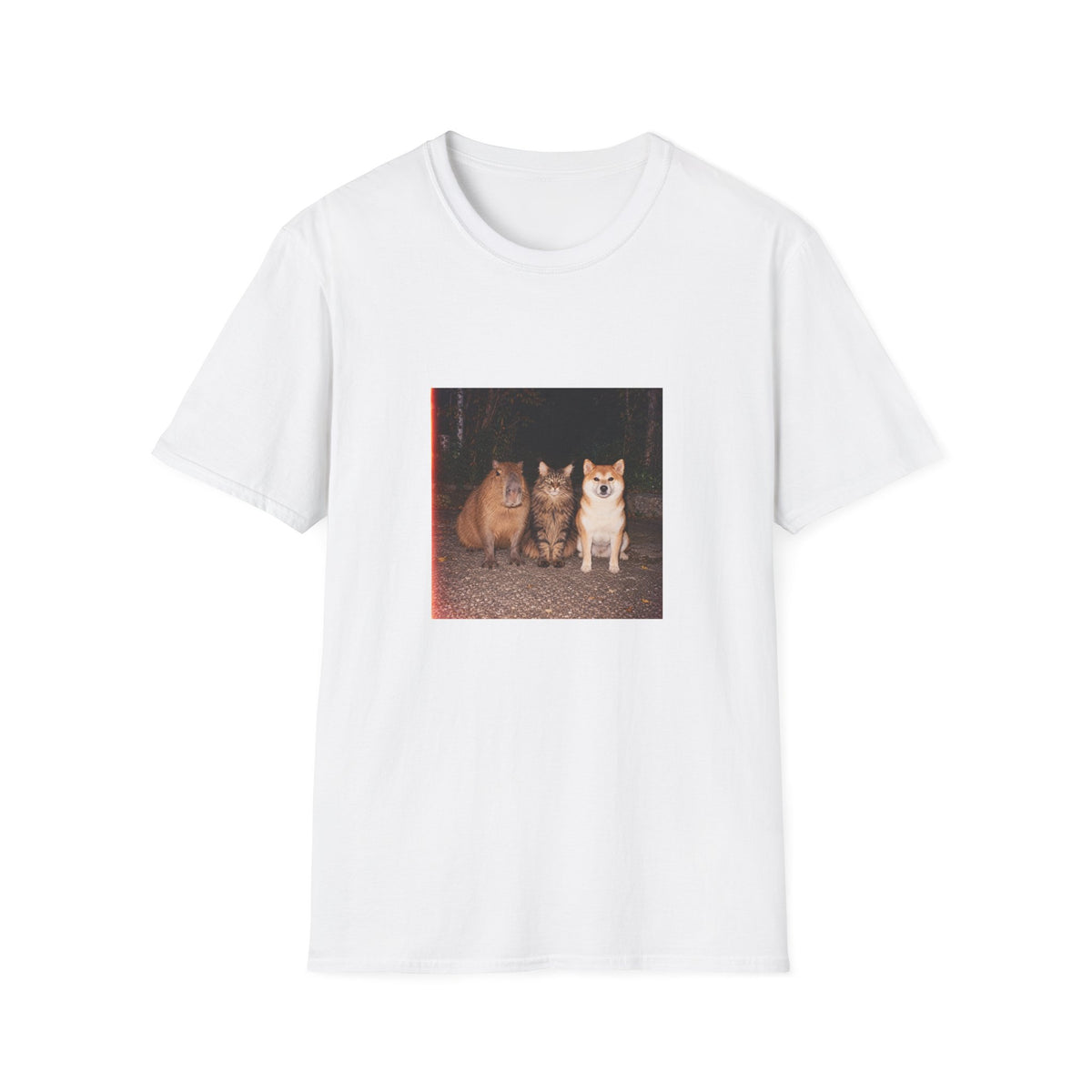 Capybara Shiba Inu Maine Coon T-Shirt — Retro Trio Graphic Tee